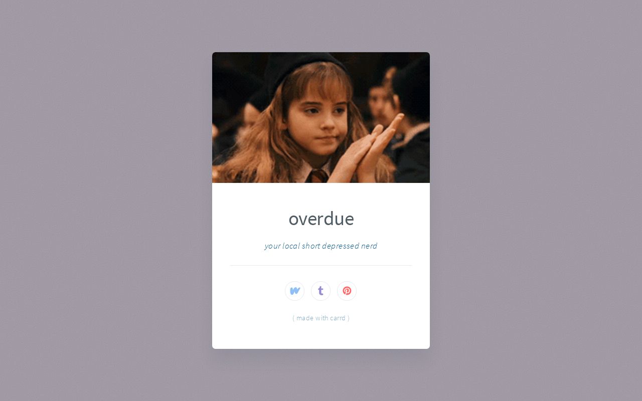 Carrd profile picture for @overdue